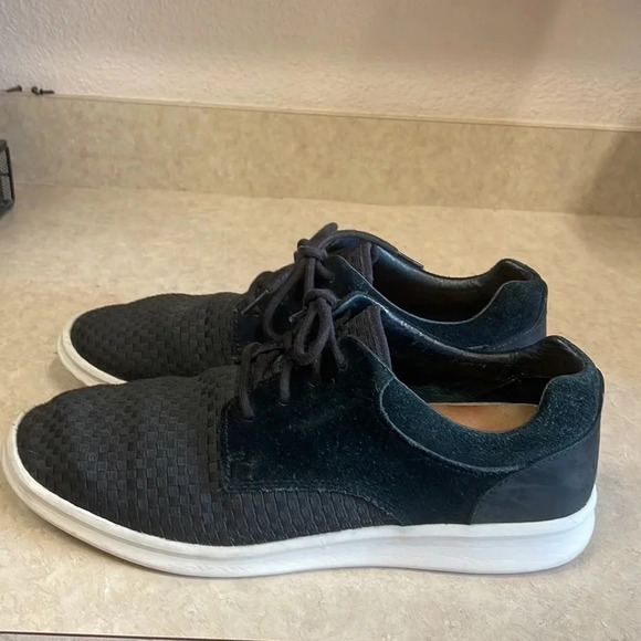 Ugg Hepner Black Woven Suede Sneakers - Picture 4 of 9